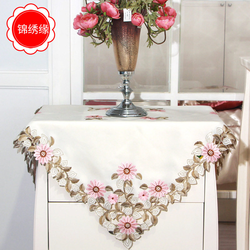 田园风家用桌布绣花桌布盖巾