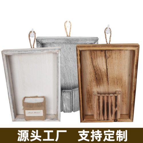 相框壁挂花盆相框挂件植物花盆木质工艺品相框壁挂花瓶