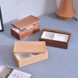 简约多格实木首饰盒耳钉耳环项链戒指饰品珠宝收纳盒木质首饰盒