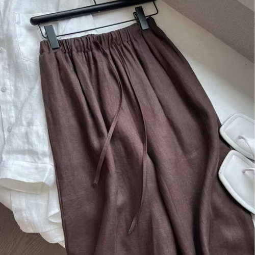 womenclothes高腰亚麻棕