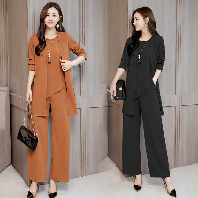 women clothes2026新款大码女装春装胖mm洋气微胖显瘦套装适合胖