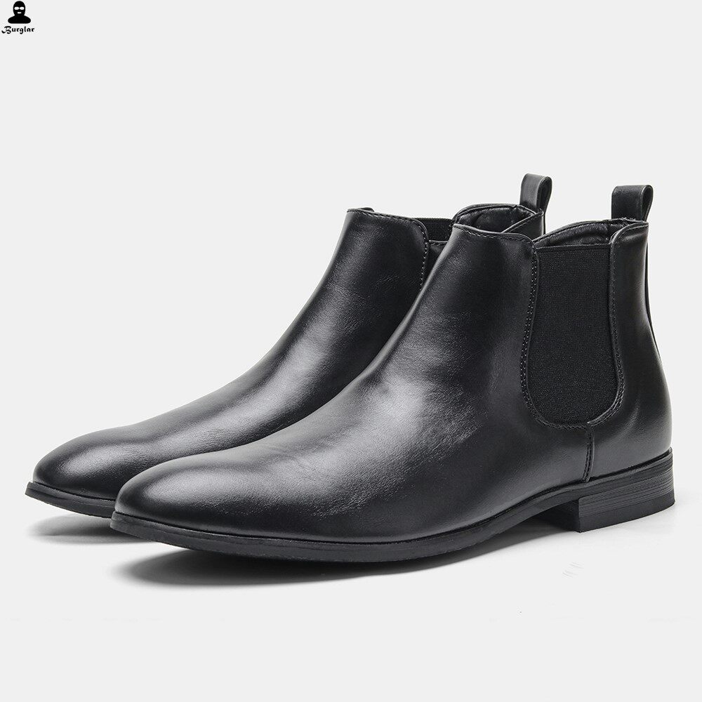 Men Chelsea boots with zipper Fashion Leather Shoes 商务皮鞋