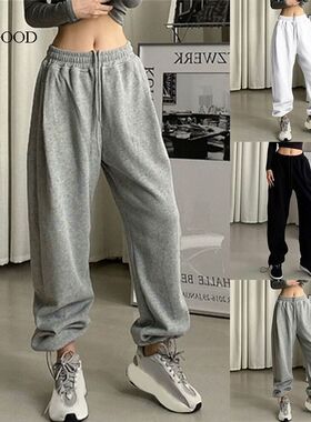 女生秋款抽绳慢跑运动卫裤 girls' autumn drawstring sweatpants