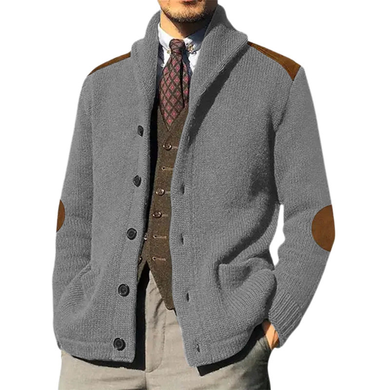 menclothes秋冬毛衣pu拼