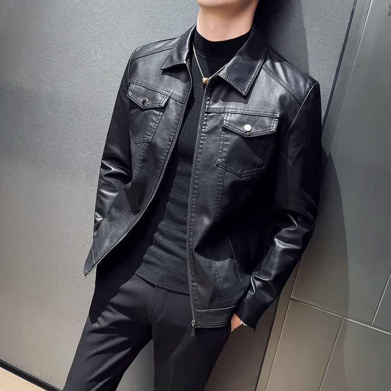menclothes皮衣男秋冬新