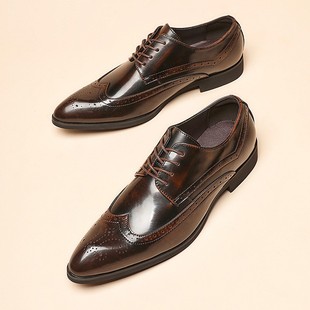 Classic Dress Shoes Formal Business Patent Men Brogue