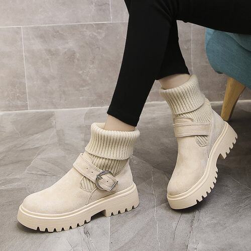 shoeswomen毛线口马丁靴