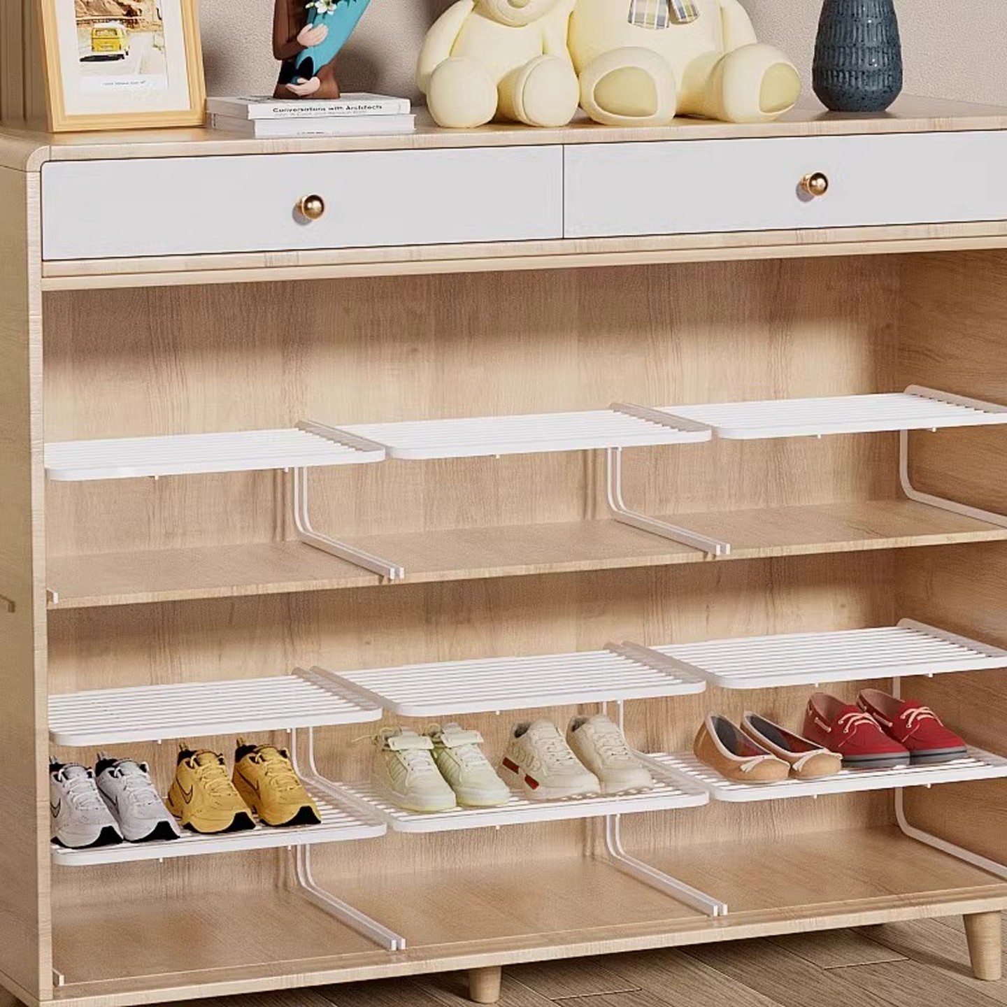 チュシンミ-鞋柜分层隔板神器收纳省空间鞋架叠放家用双层置物架,收纳整理,鞋子收纳架,淘宝优惠券,粉丝福利购,淘宝优惠卷
