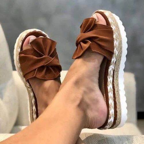 Women Sandals Shoes Ladies Bow Summer Flip-flops Beach Shoes