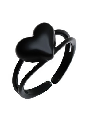 Ins style new metal open ring retro double-layer love rings