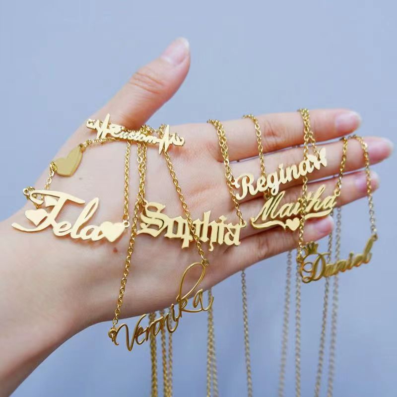 custom name necklace personalized DIY women chain gift new