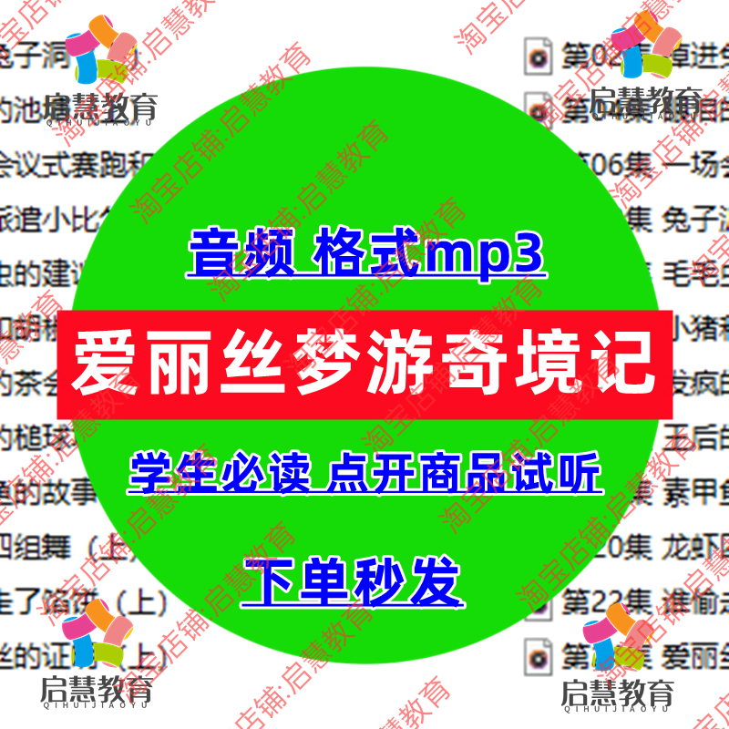 爱丽丝漫游奇境记音频mp3有声读物播讲课外阅读学生必读名著音频