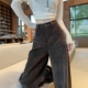 垂感老钱风直筒灯芯绒裤 咖色人字纹雪尼尔阔腿裤 女秋冬2025新款 子