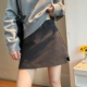 灰色毛呢短裙半身裙女秋冬高腰休闲裙裤 显瘦防走光A字屁帘裤 裙子