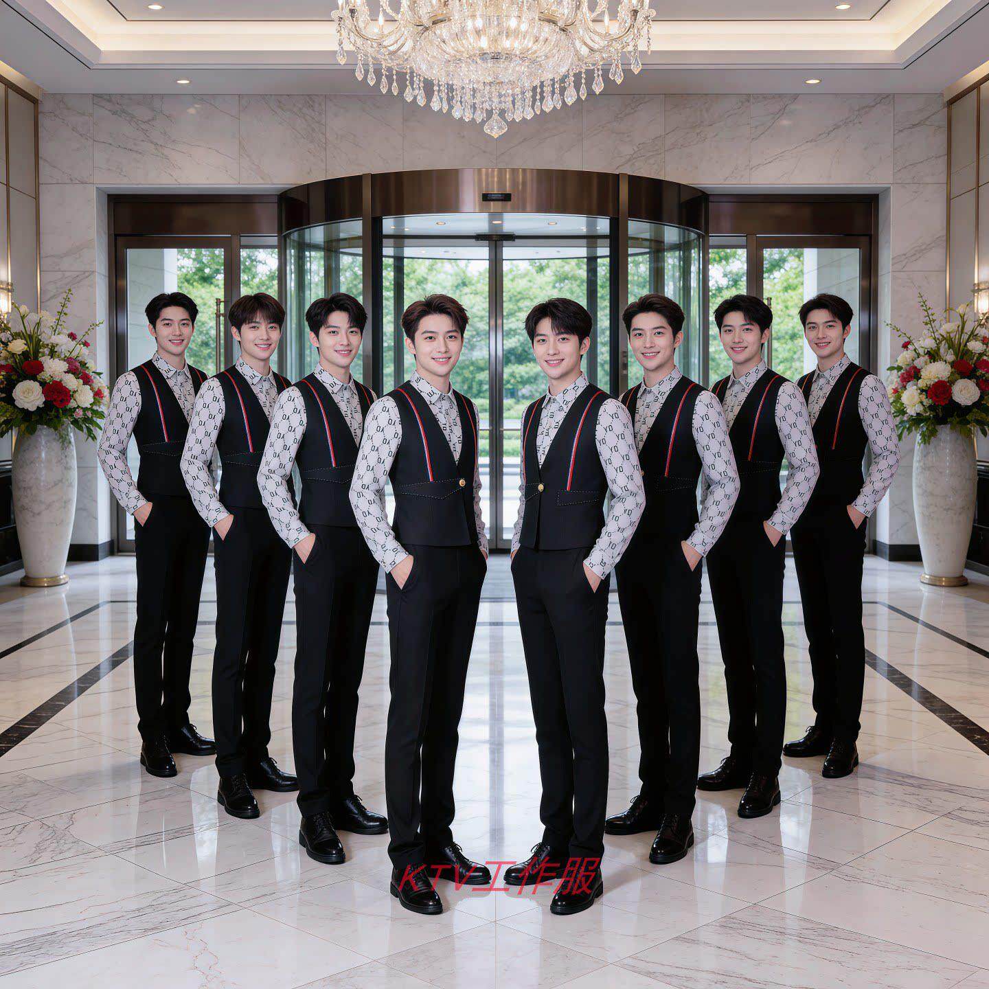 新款夜总会KTV少爷工作服套装酒店俱乐部DJ会所服务员调酒师制服