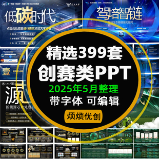 创赛PPT模板高级三创新创业大赛竞赛互联网加挑战杯国创大创比赛