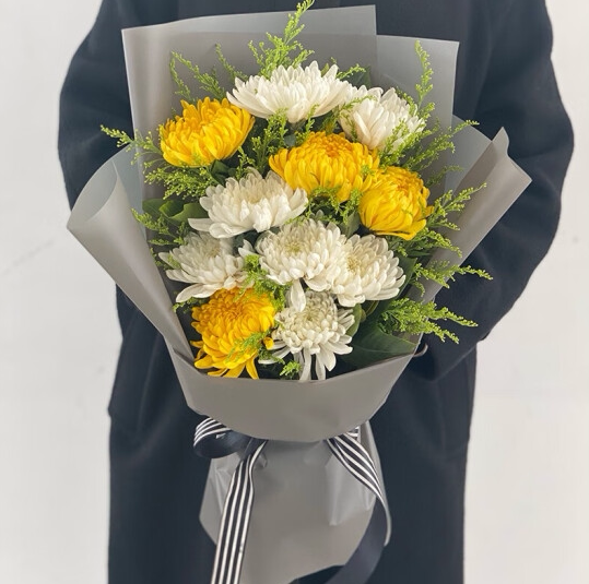 菊花悼念上坟丧葬花篮白事丧事清鲜花速递(同城)