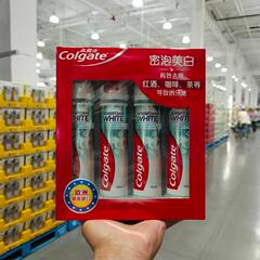 Costco代购 进口高露洁密泡美白牙膏100ml*4预防蛀牙抗敏感按压式