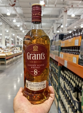 Costco会员超市代购英国进口GRANT'S格兰8年苏格兰威士忌酒700ml