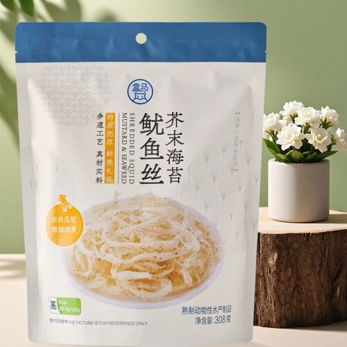 盒马芥末海苔味鱿鱼丝308g小包装