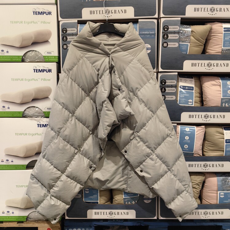 Costco宜庭大白鹅披肩毯子男女冬季保暖羽绒毯便携可穿办公室午睡