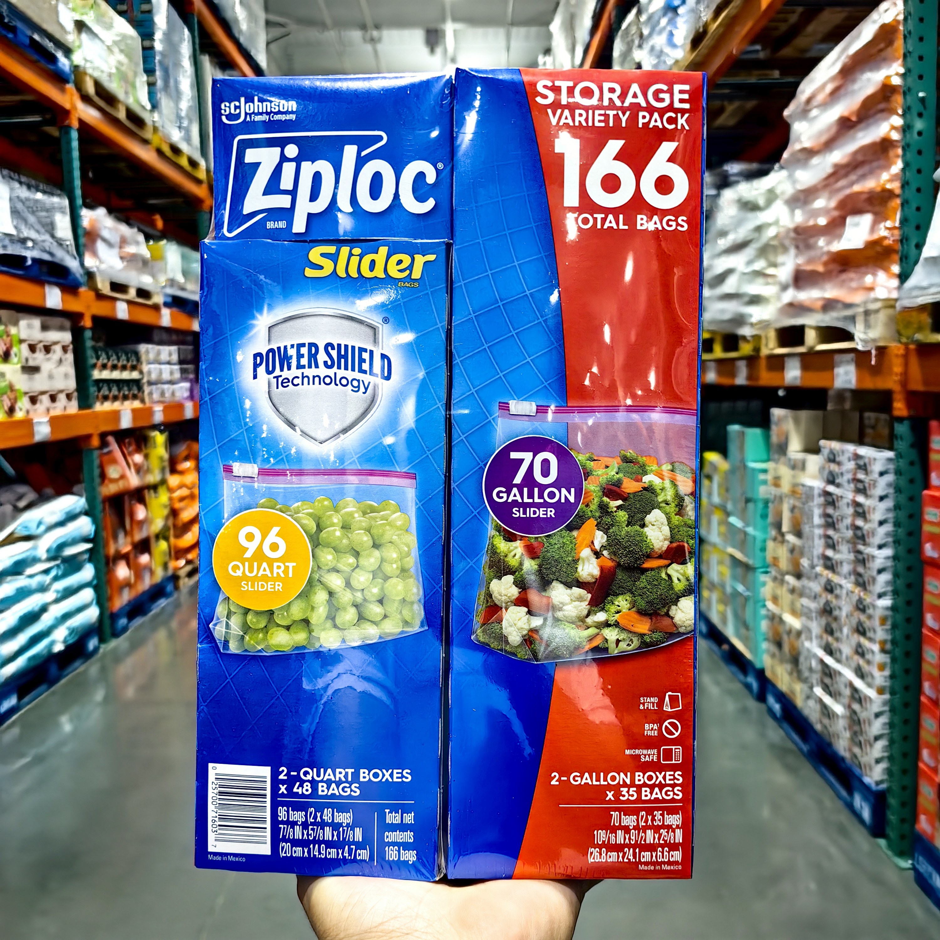 Ziploc拉链式食品保鲜袋166个装