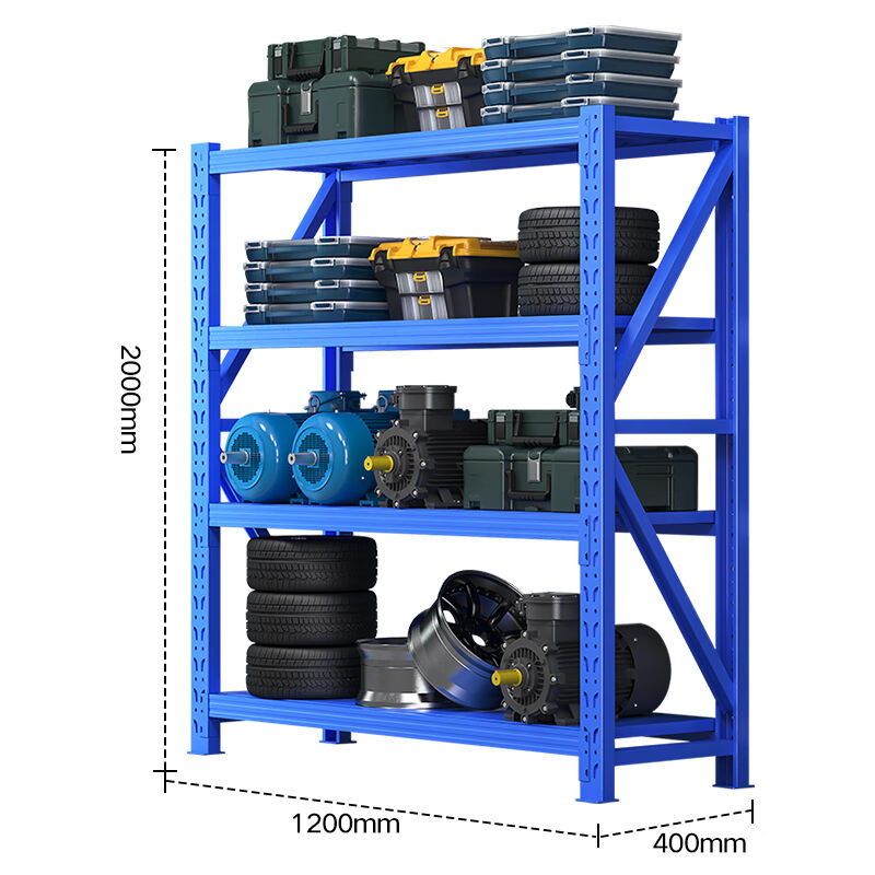 奈高货架仓储仓库家用置物架轻型库房展示架铁架子蓝色主架12米