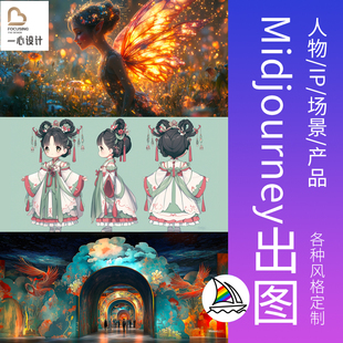 Ai生图midjourney出图形象ip三视图生成场景人工物智能ai绘画设计