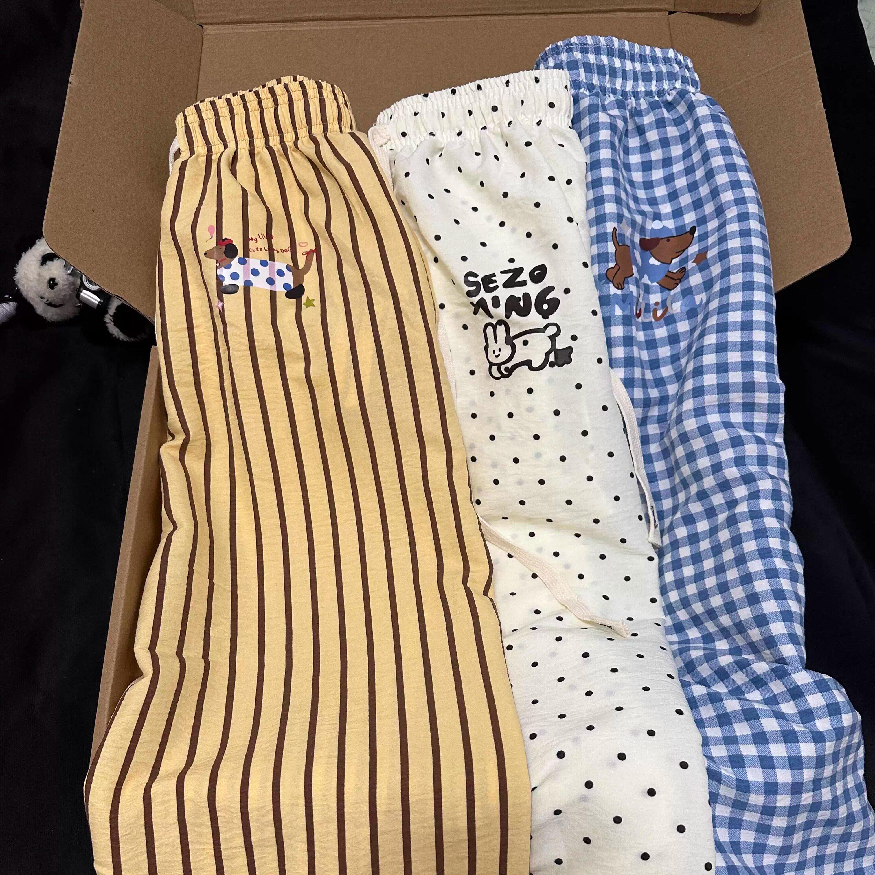 腊肠狗裤子女款夏遛弯裤宽松慵懒风可爱夏日轻薄款凉凉裤通勤长裤