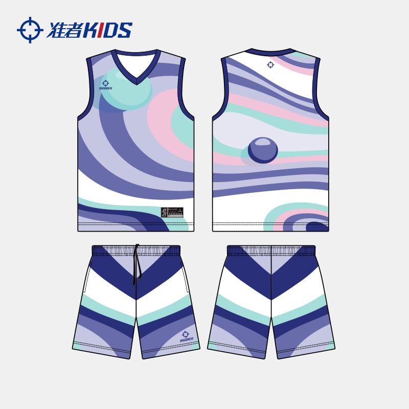 准者儿童定制球衣数码印透气球服