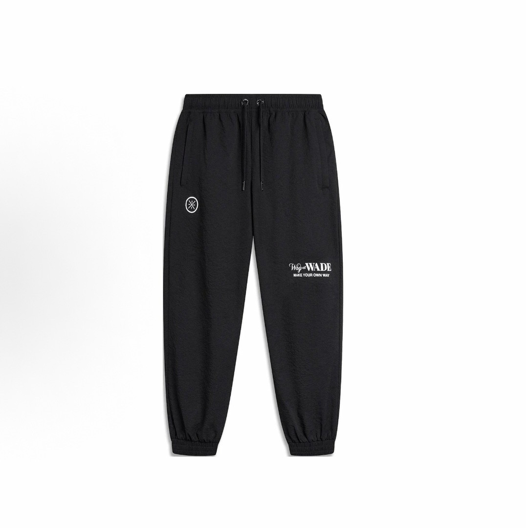 LiNing李宁 韦德系列字母印花束脚系带九分休闲裤 男款 AKQU399-6