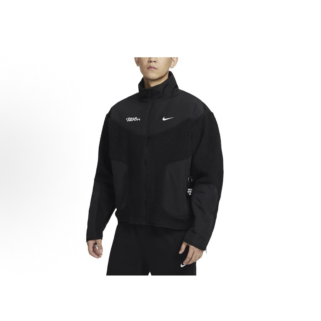 Nike服饰 Sportswear 纯色拼接面料立领拉链宽松休闲 FB7600-010
