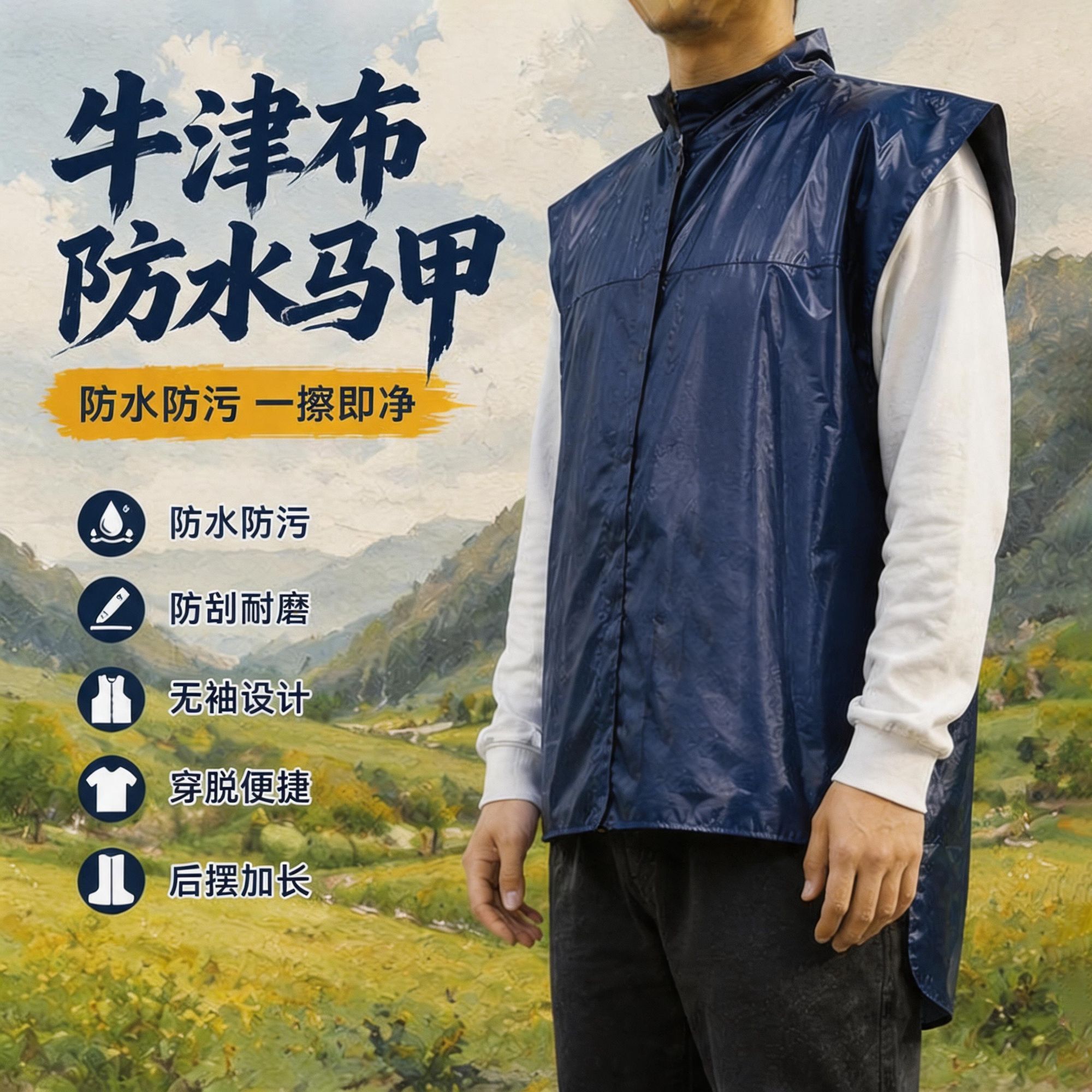 打农药防护服农用马甲防水雨衣打药衣前短后长加厚防风钓鱼户外均
