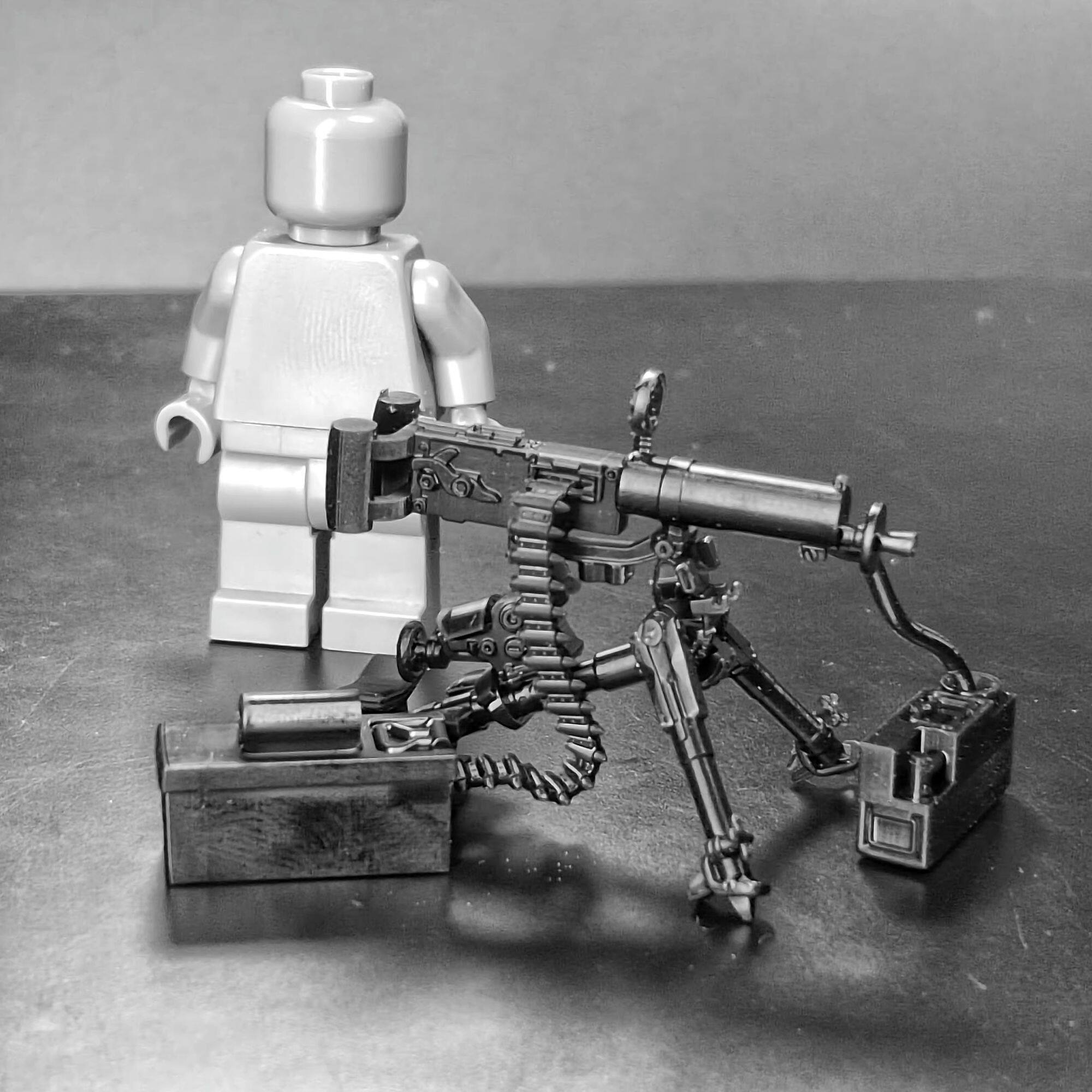 军旅积木积木第三方人仔武器民24式水冷重机枪马克沁二战抗战军事