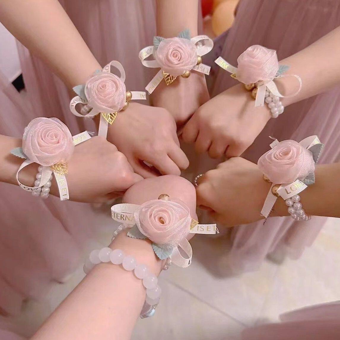 手势舞手部装饰伴娘手腕花新娘姐妹手花高级感婚礼结婚森系超仙韩