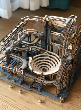 稀奇物「轨道迷城」若客夜城械城轨迹木质拼装玩具3d拼图男童礼物