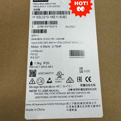 可议价变频器6SL3210-1KE11-8UB2 0.55K