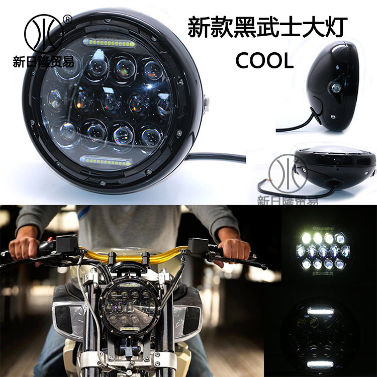 牧马人7寸圆形复古改装LED大灯 哈雷摩托车改装圆形头灯 新品上市