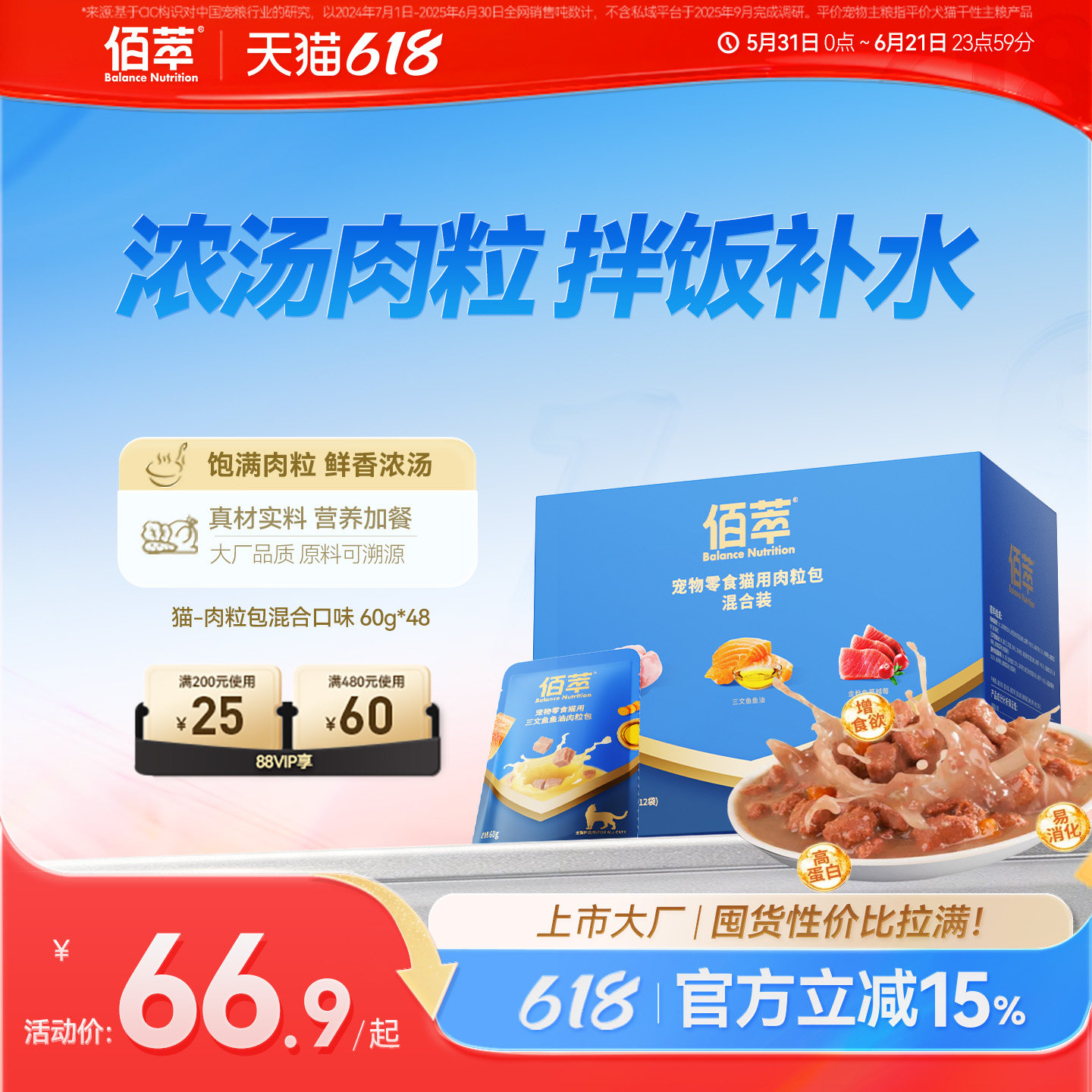 佰萃猫咪宠物零食湿粮肉粒包营养补水成猫幼猫高蛋白汤包囤货装