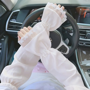 新款防晒袖套女夏季薄款透气宽松喇叭袖子开车防紫外线护手臂套袖