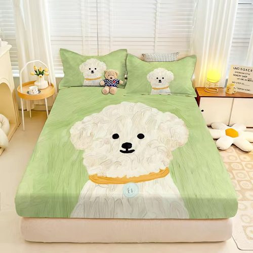 卡通可爱小狗儿童印花床笠床套子