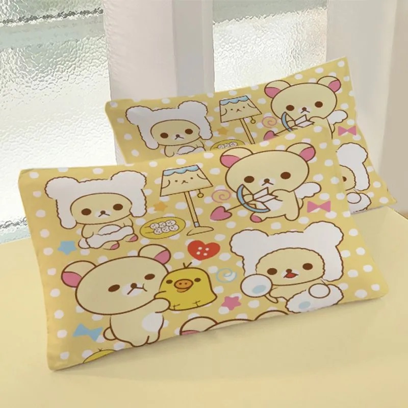卡通可爱轻松熊儿童双面拉链枕套