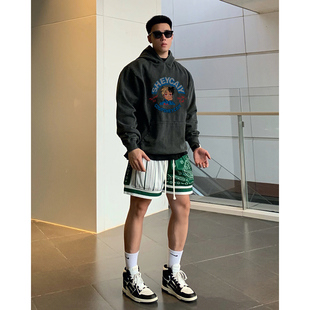 美式vibe复古潮ins小众深灰男友风卫衣男生国潮长袖连帽加绒外套
