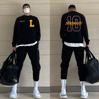 男款重磅卫衣圆领上衣男美式复古