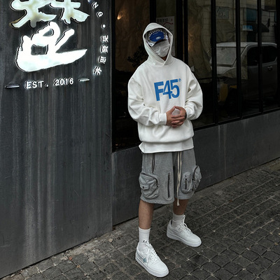 国潮牌高街复古连帽卫衣男女