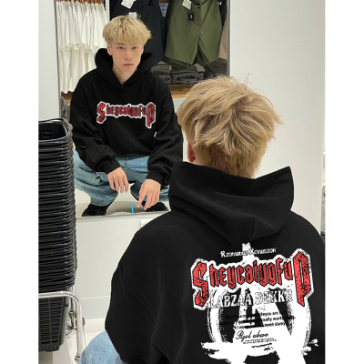 重磅男款美式休闲青少年连帽卫衣