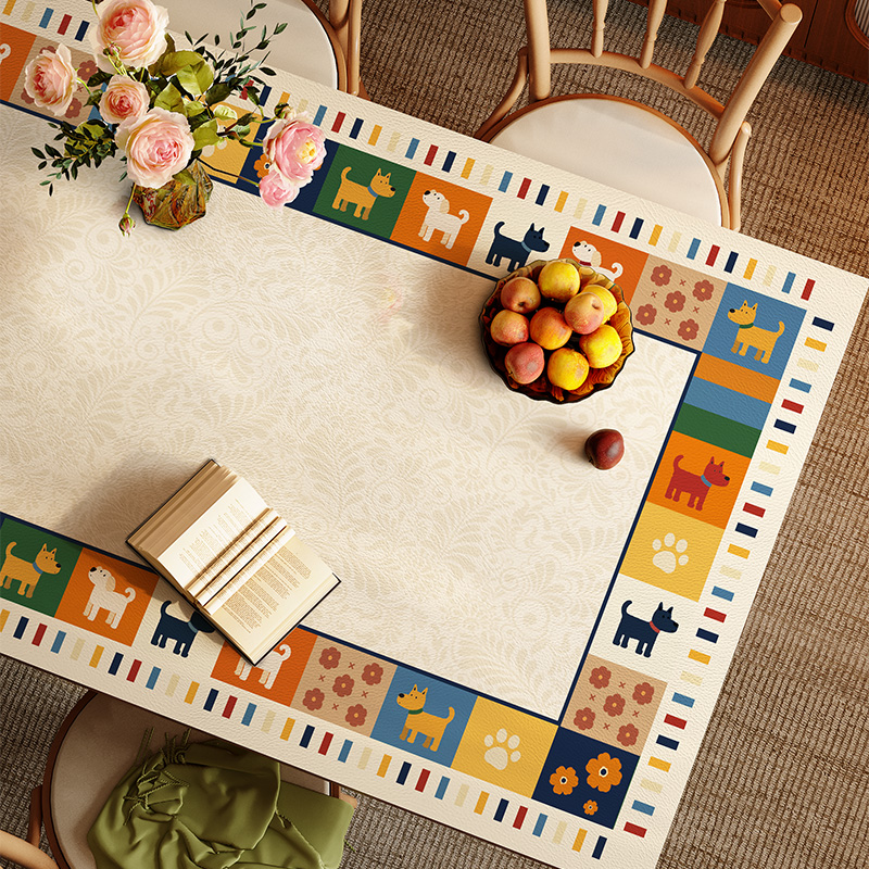 美式卡通桌布免洗防水防油防烫免洗餐桌垫2025新款茶几桌面保护垫