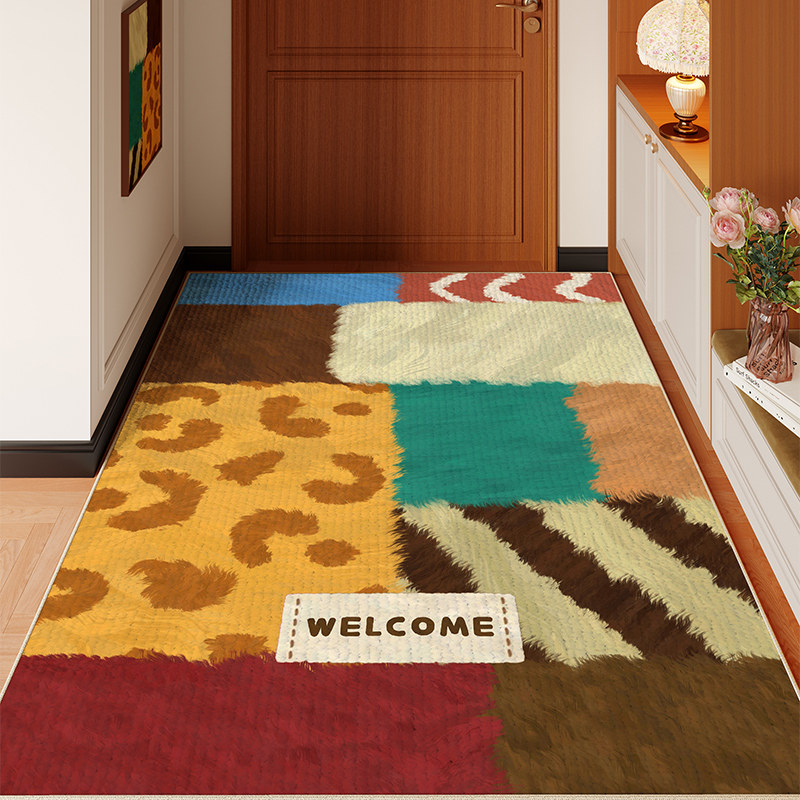 美式多巴胺入户门地垫进门地毯家用门口垫子高级感耐脏防滑毯子,居家布艺,入户地垫,淘宝优惠券,粉丝福利购,淘宝优惠卷