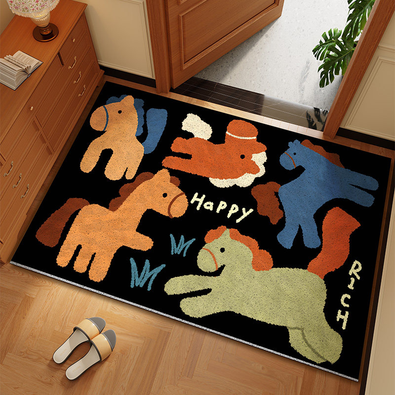 美式马年入户门地垫2026新款进门脚垫丝圈耐脏防滑玄关门口地毯,居家布艺,入户地垫,淘宝优惠券,粉丝福利购,淘宝优惠卷