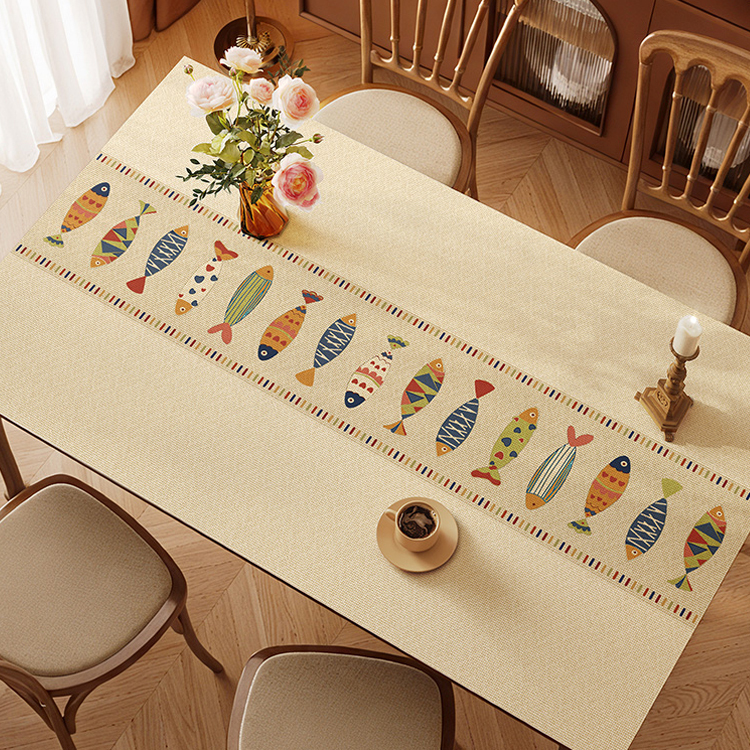 现代美式桌垫轻奢高级感餐桌布防油防水防烫免洗茶几桌面保护垫子